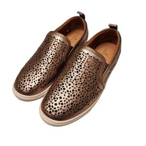 Caslon Pewter Leather Laser Cut Sneakers